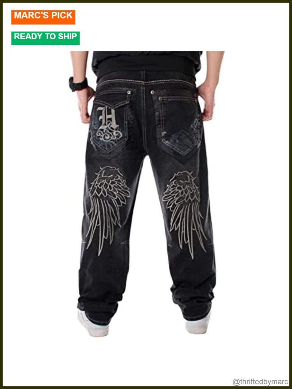 Y2K Baggy Jeans Relaxed Fit Embroidery Jnco Style Low Rise Skateboard Hip Hop